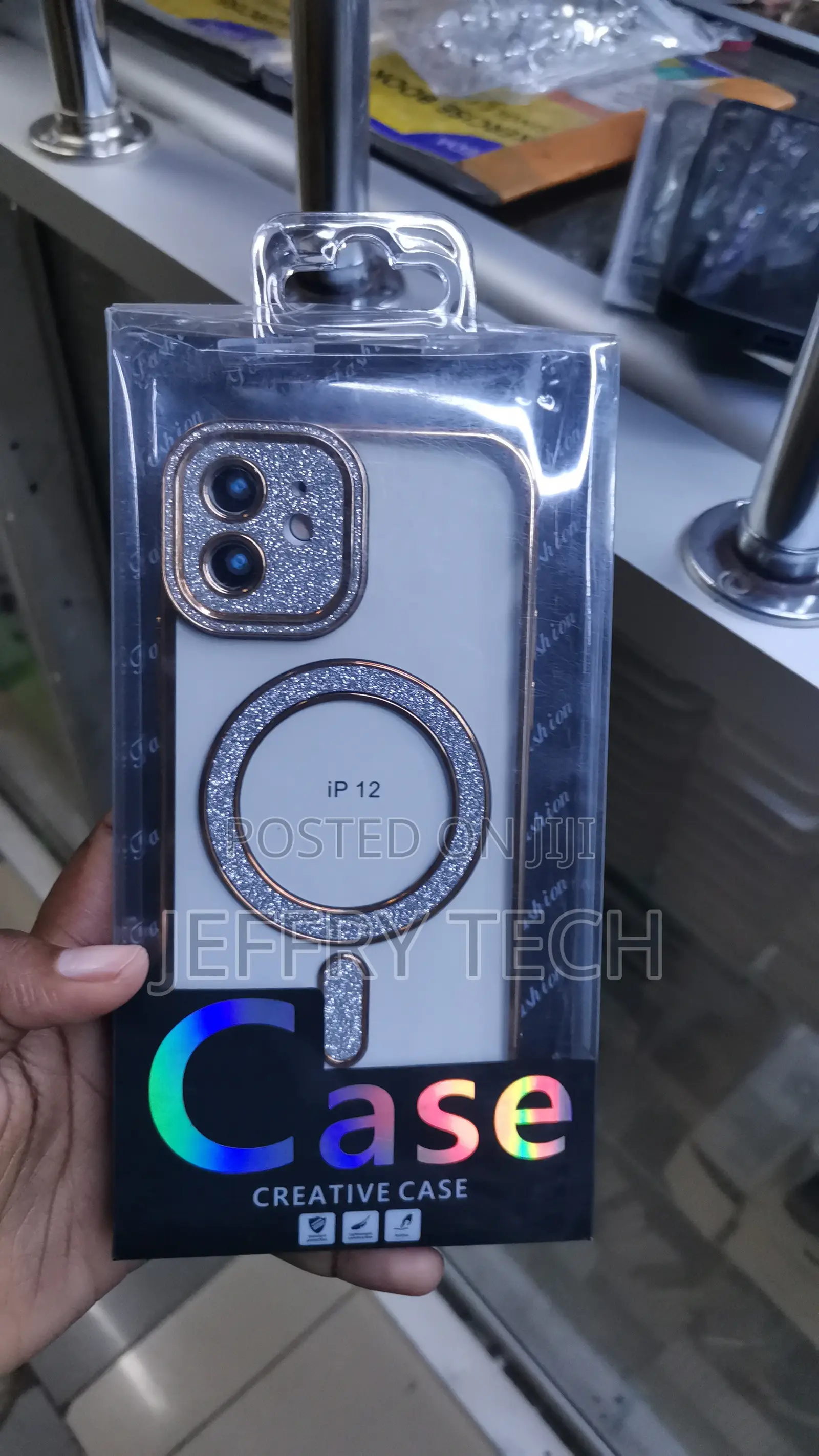 Gold-Trimmed, Rhinestone-Embellished MagSafe Case for the iPhone 12