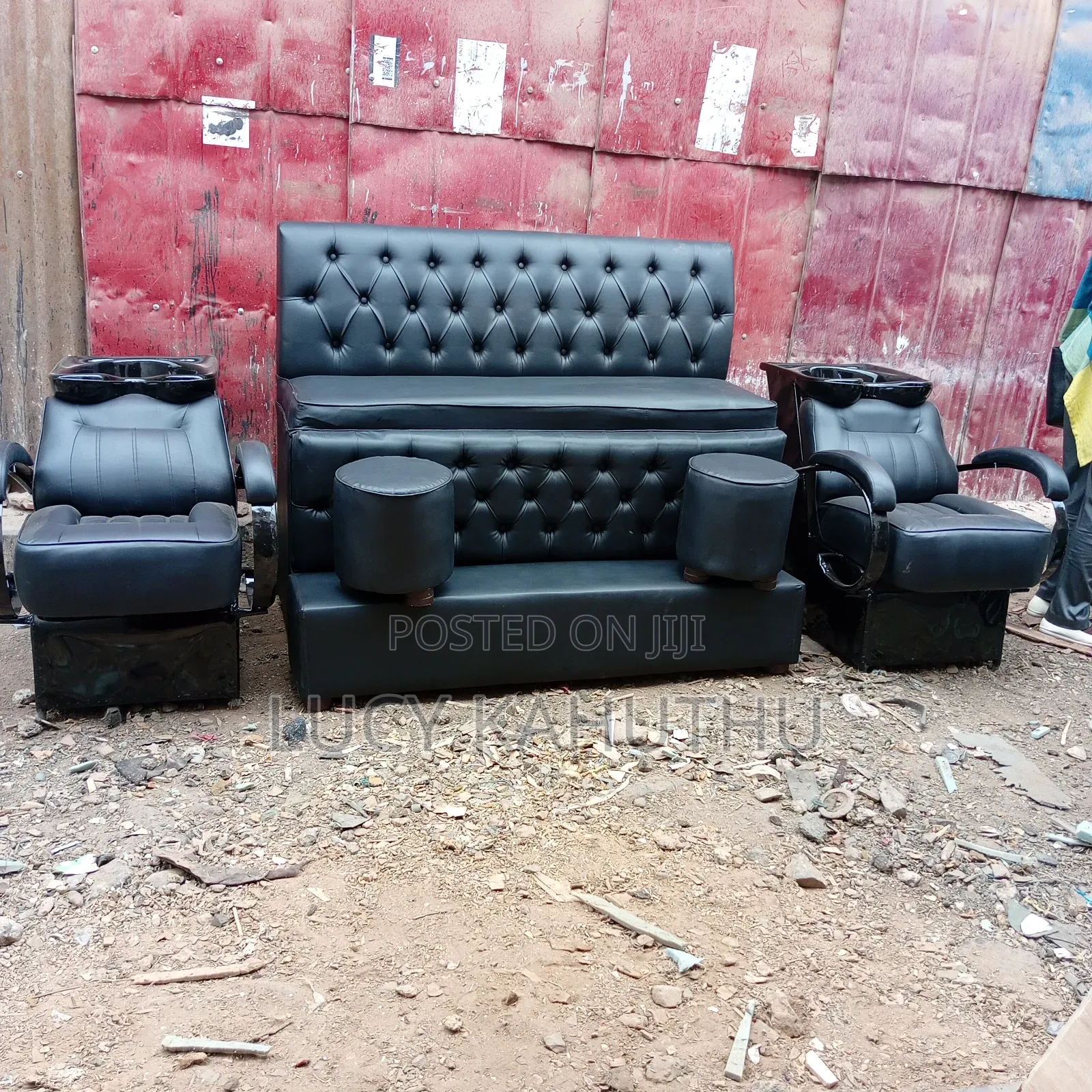 Black Set of Barber Seats