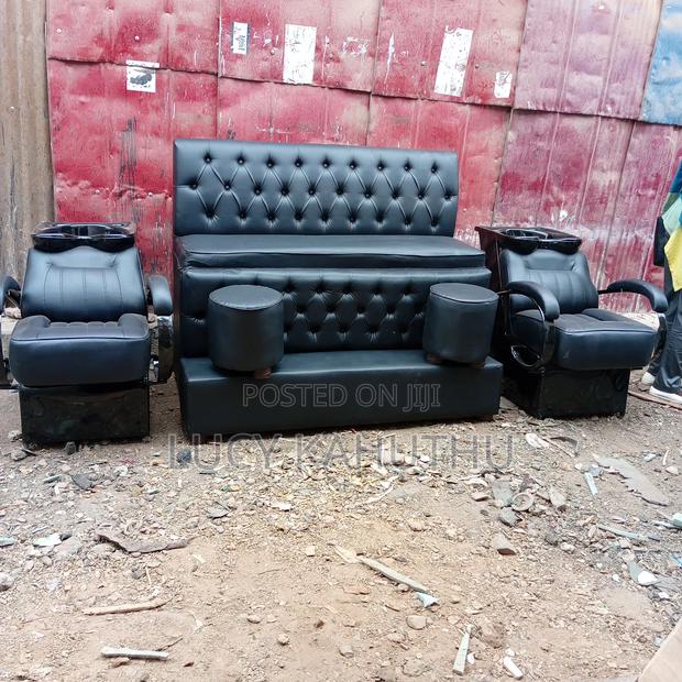 Black Set of Barber Seats