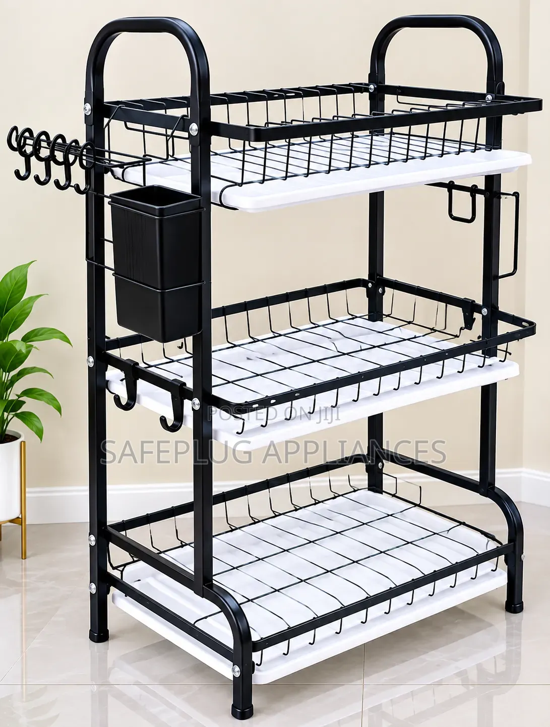 3-Tier Dish Rack – Spacious Kitchen Plate Utensil Organizer