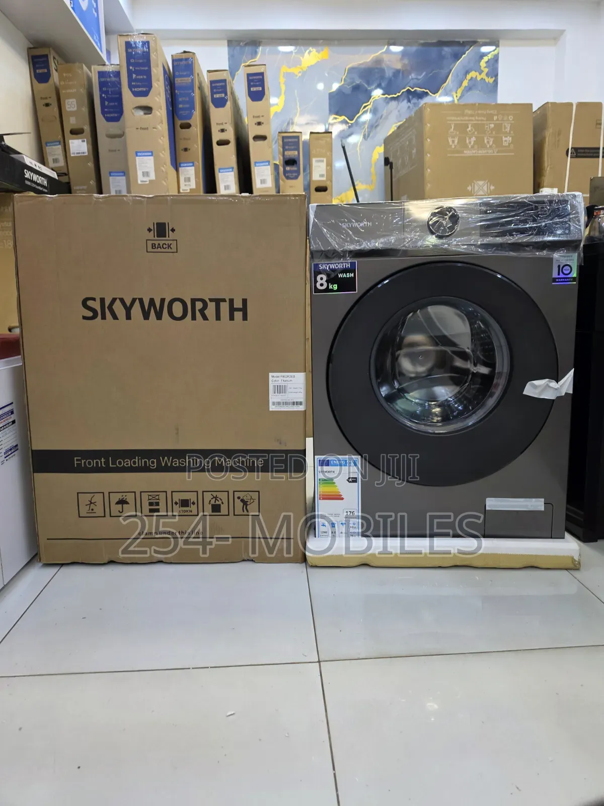 Skyworth F802R3EB Front Load 8kg, Automatic Washer - Titanium Grey