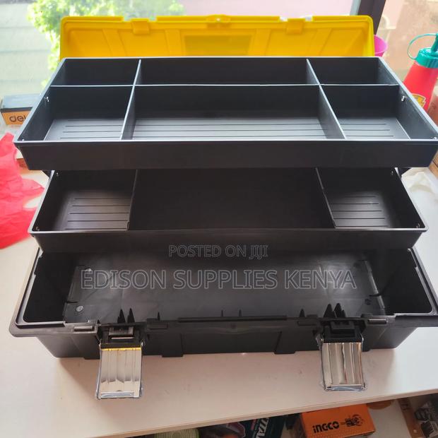 Tool Box 21" Inch Deli Folding 3 Layer Compartment Storage Box Toolbox