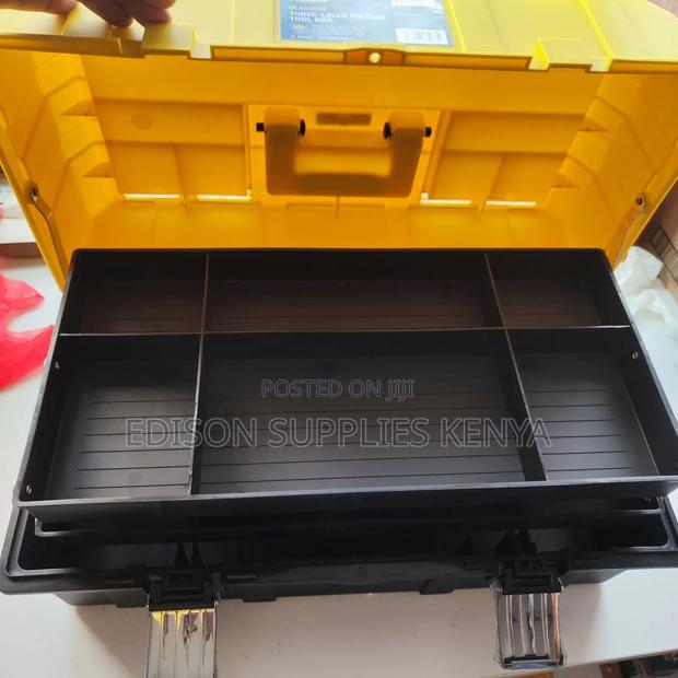 Tool Box 21" Inch Deli Folding 3 Layer Compartment Storage Box Toolbox - thumbnail 2