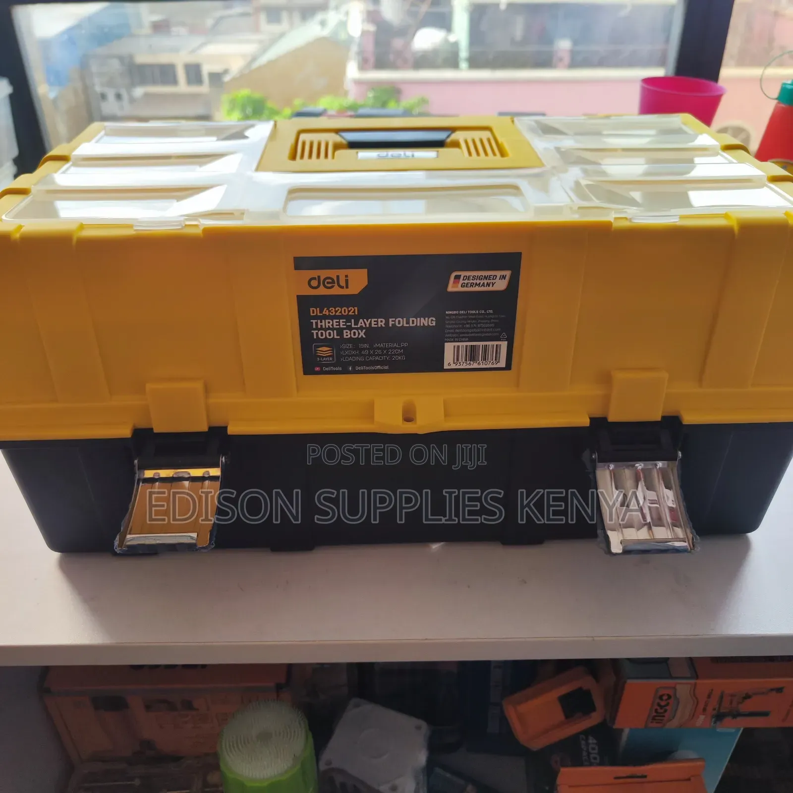 Tool Box 21" Inch Deli Folding 3 Layer Compartment Storage Box Toolbox