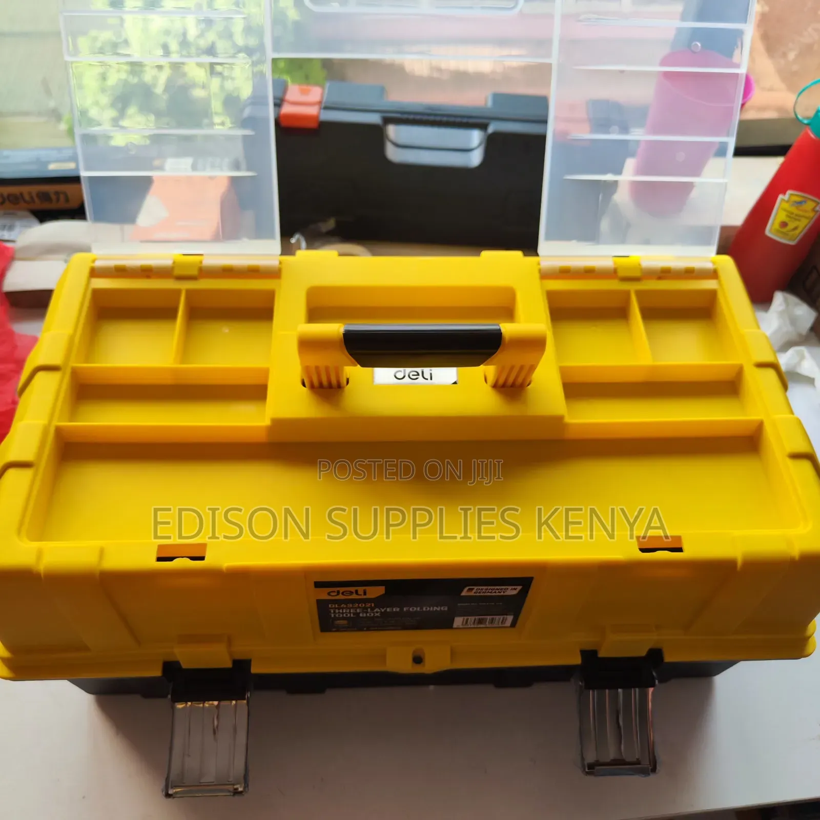Tool Box 21" Inch Deli Folding 3 Layer Compartment Storage Box Toolbox