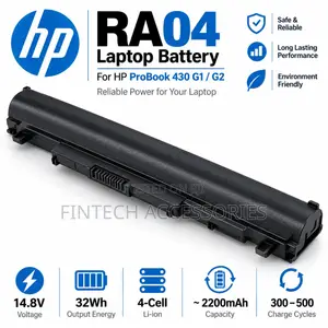 HP RA04 Battery for ProBook 430 G1 G2 – 14.8V 32Wh