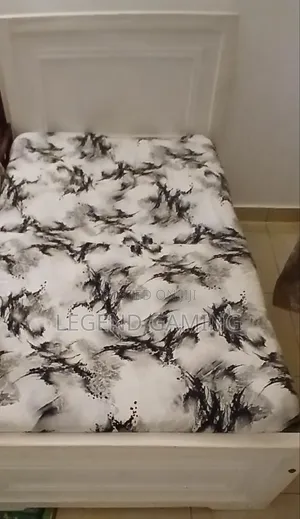 White Bed With Mattress
