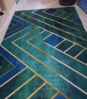 Luxurious 5x8 Gold Black Tropical Leaf 3D HD Carpet