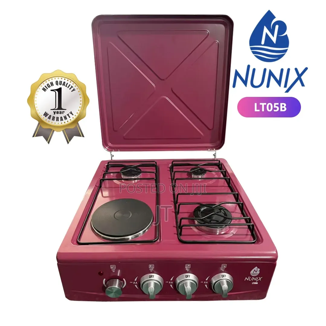 New Model Nunix Table Top Cooker 3 Gas + 1 Electric Burner Stove