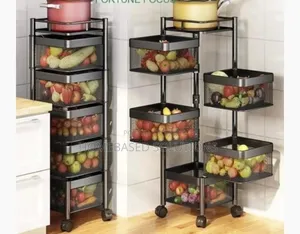 5layer Square Metallic Fruit Rack