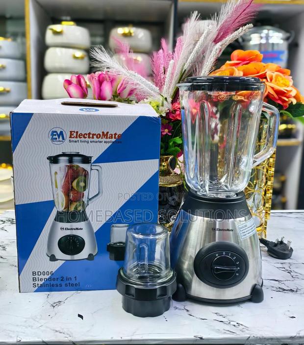 Electromate Stainless Glass Jug 2 in 1 Blender - main view