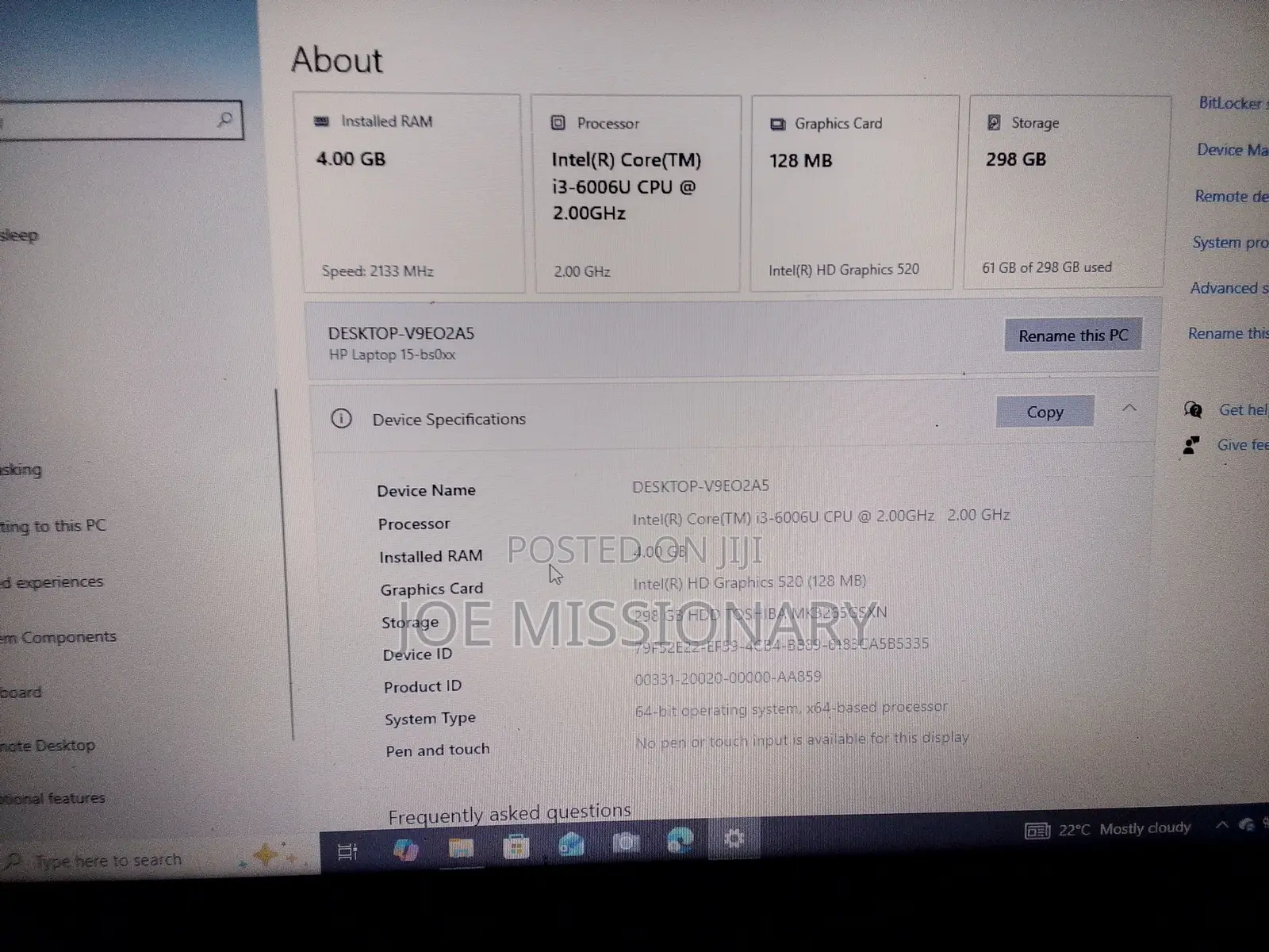 Laptop HP 15 4GB Intel Core i3 HDD 320GB