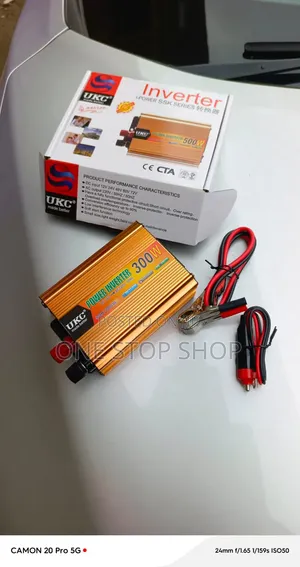Gold Metallic 300w Power Inverter With Alligator Clips Power Cables
