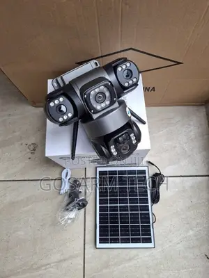 6mp 4g Simcard Triple Lens Solar Powered PTZ Camera 3lens