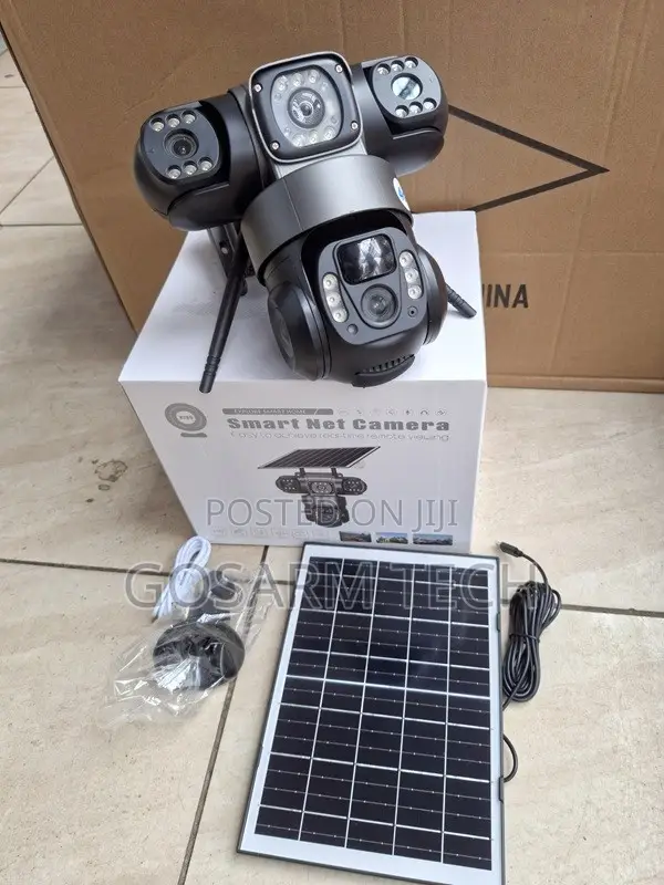 V380 4G Triple Lens Three Screen Simcard Solar CCTV Camera