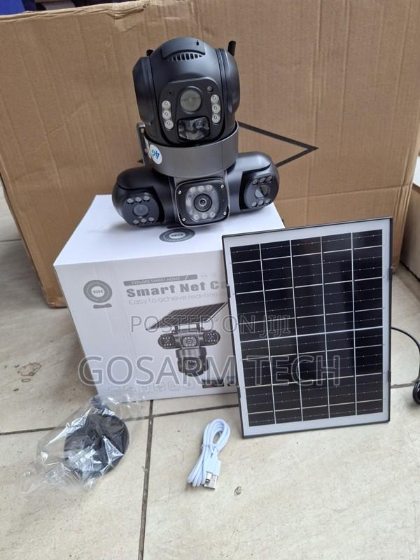 Triple Lens V380 Pro Camera Wifi Solar CCTV With Night Vision