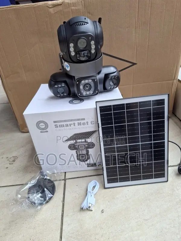 Triple Lens V380 Pro Camera Wifi Solar CCTV With Night Vision