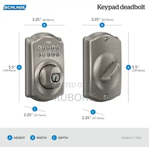 Schlage BE365CAM619 Camelot Keypad Deadbolt, Satin Nickel