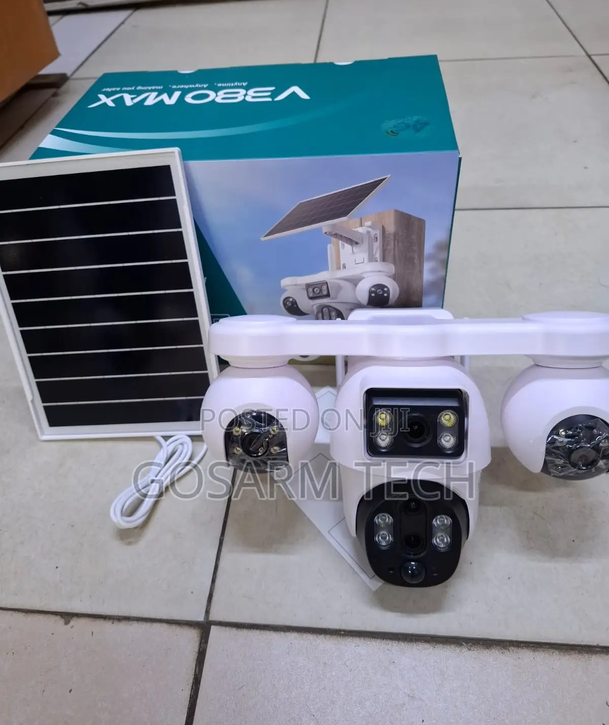 4G V380 Pro Quad Lens Solar CCTV Camera for Outdoor Surveillance