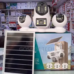4G SIM V380 Pro Solar-Powered Security Camera 4 Lens 4 Screeens