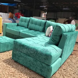 5-Seater Turquoise Sectional Sofa