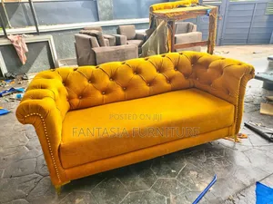 3-Seater Mustard Yellow Sofa
