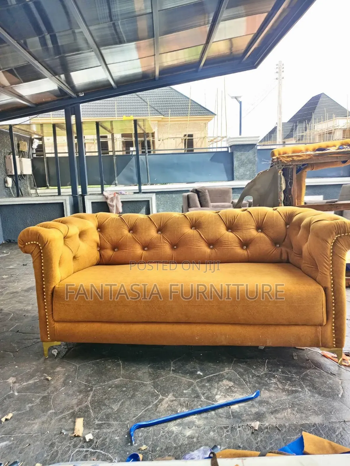 3-Seater Mustard Yellow Sofa