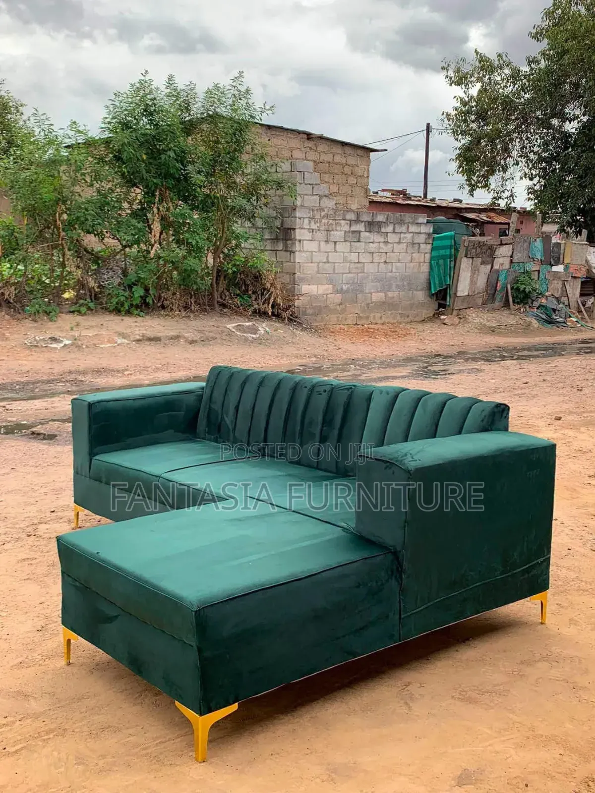 5-Seater Corner Sofa (Green)