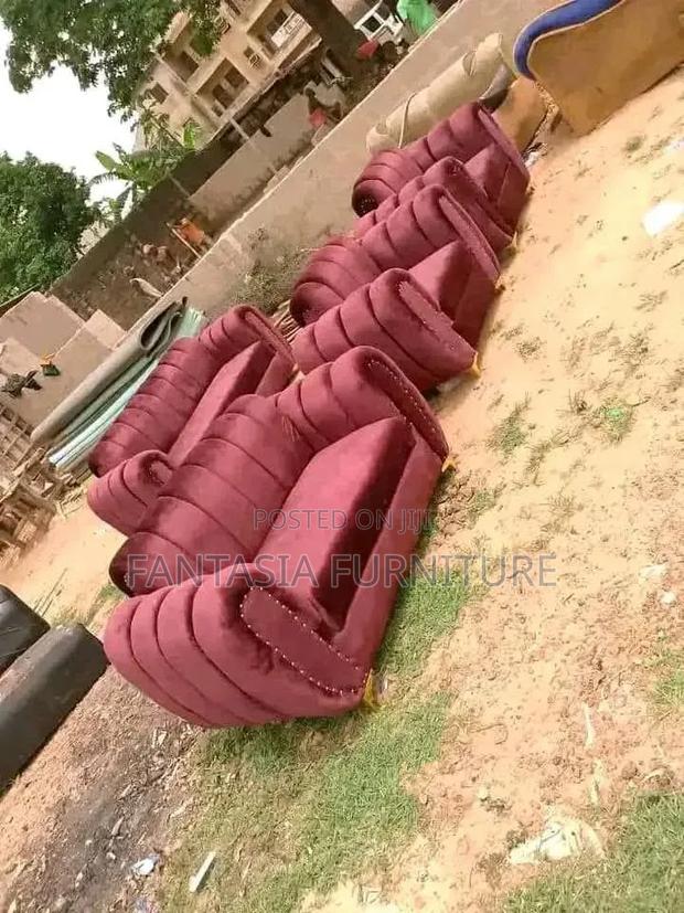 5-Seater Maroon Sectional Sofa Set