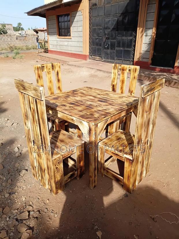 Pallet 4 Seater Brown Dining Set.