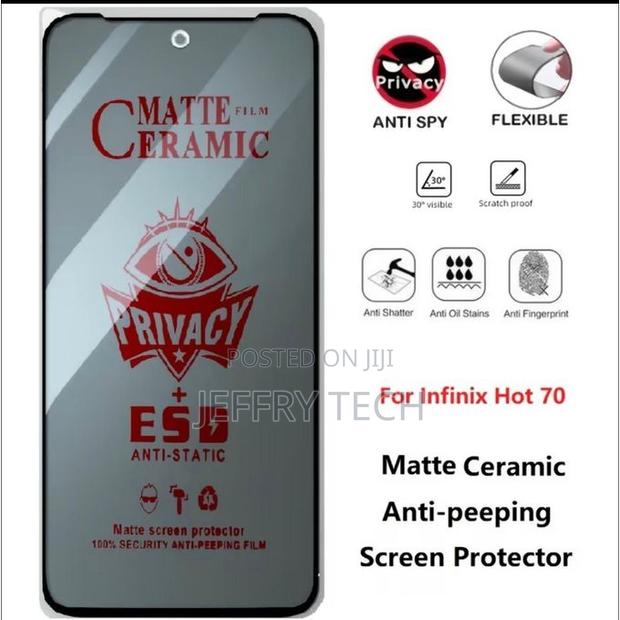 Infinix Hot 70 Privacy Screen Guard Protector, Enhanced Tempered Gla - thumbnail 2