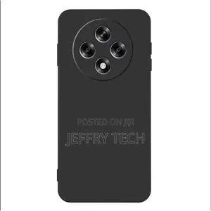 Oppo Reno 12F Silicone Case Pouch – Sleek Black Design With Camera .