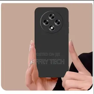 Oppo Reno 12F Silicone Case Pouch – Sleek Black Design With Camera .