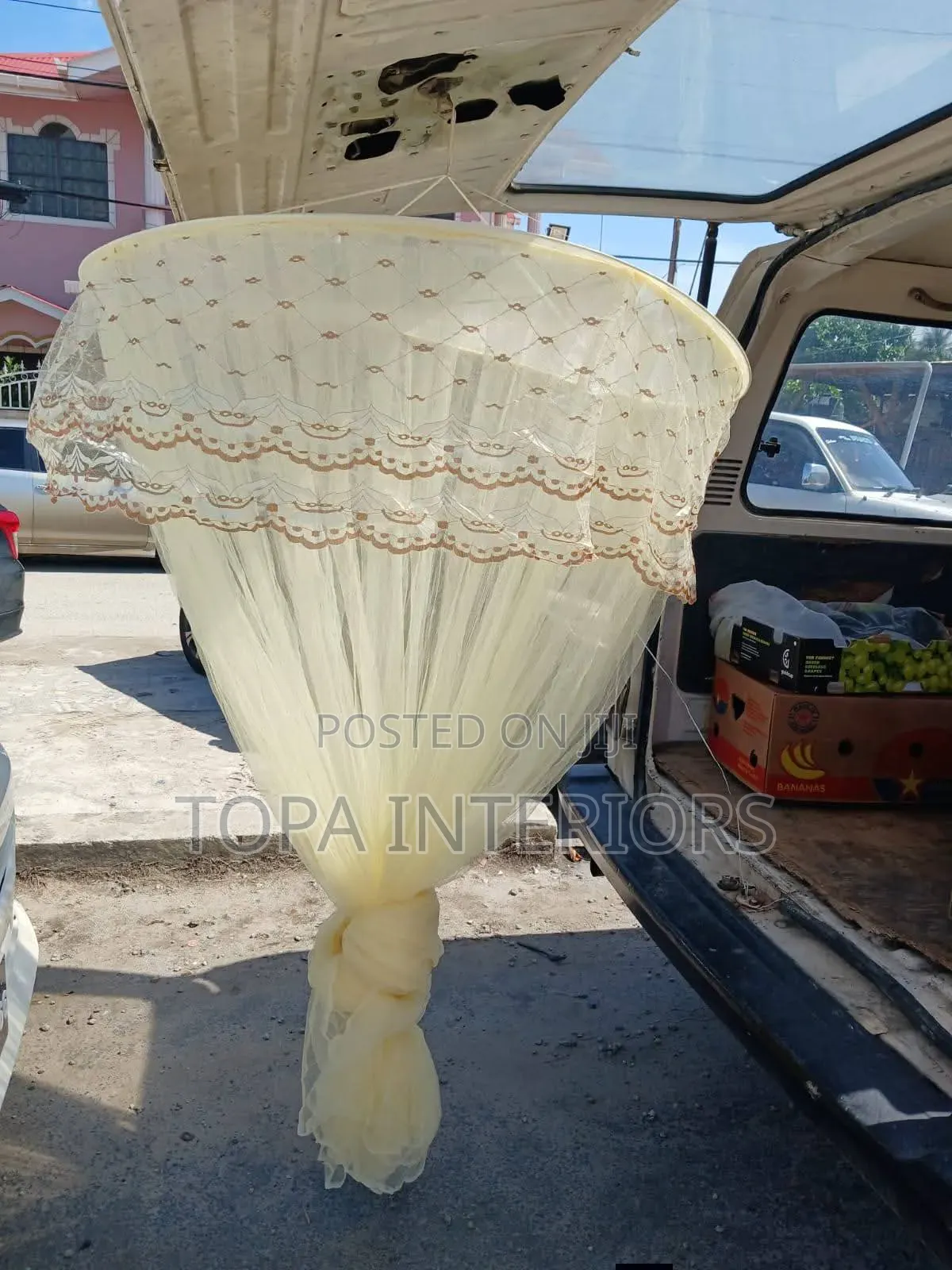 Cream 4x6 Round Mosquito Nets Meshnet Curtains