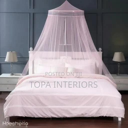 Ring Top 4x6 Pink Round Mosquito Nets With Ceiling Hook