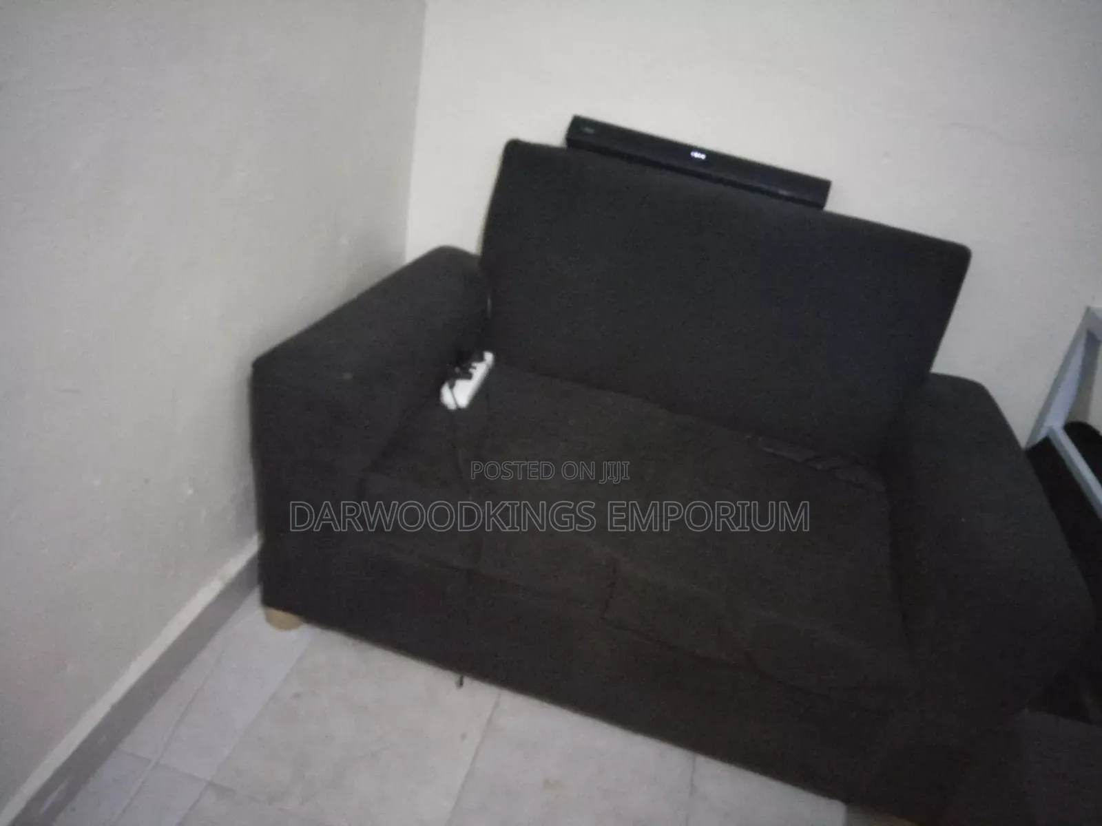Black 3 + 2 Sofa Set