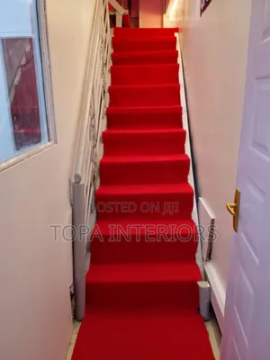 Stairs Red Carpets Wall to Wall Flooring Installation
