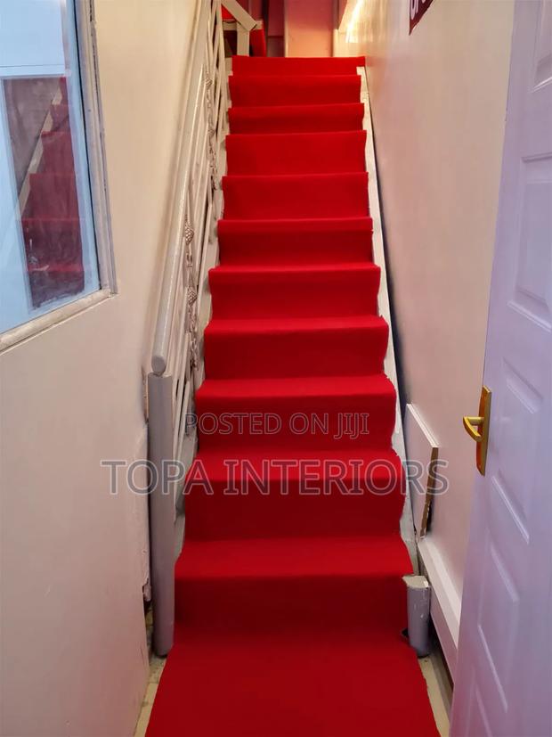 Stairs Red Carpets Wall to Wall Flooring Installation