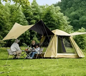 2-in-1 Camping Tent With Outdoor Tarp - Sh
