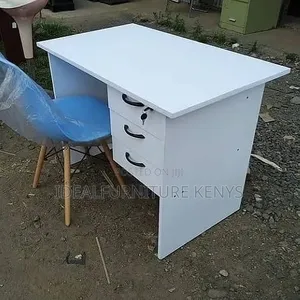 White Office Desk 1.2M With 3 Drawers