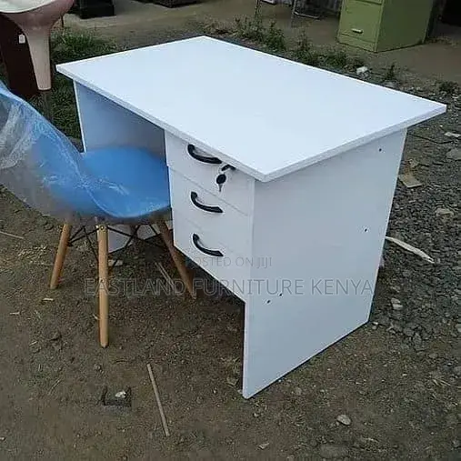 White Office Desk 1.2M With 3 Drawers