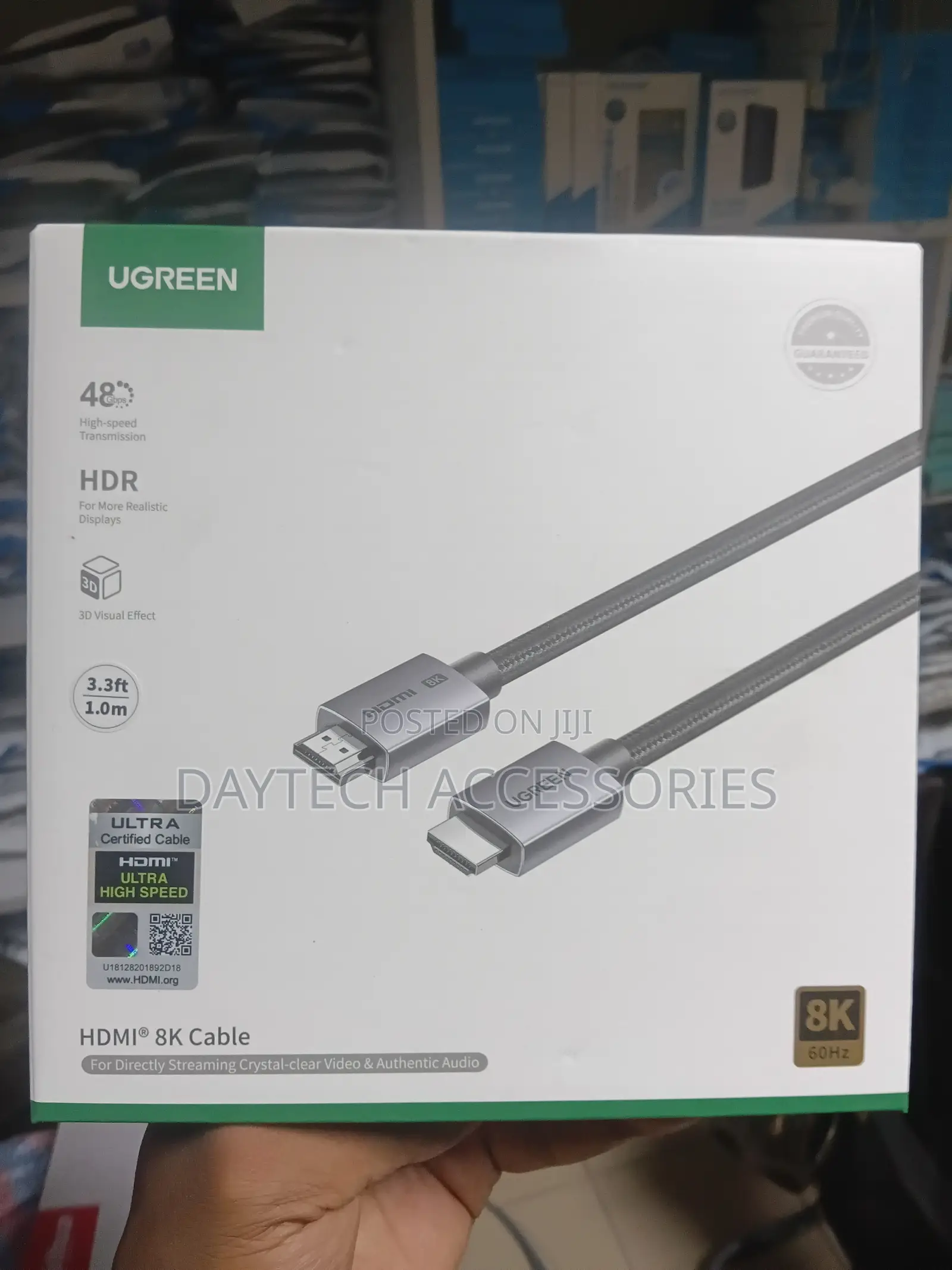 Ugreen HD171 1M HDMI 2.1 Cable 48Gbps – Braided Ultra High-Speed.