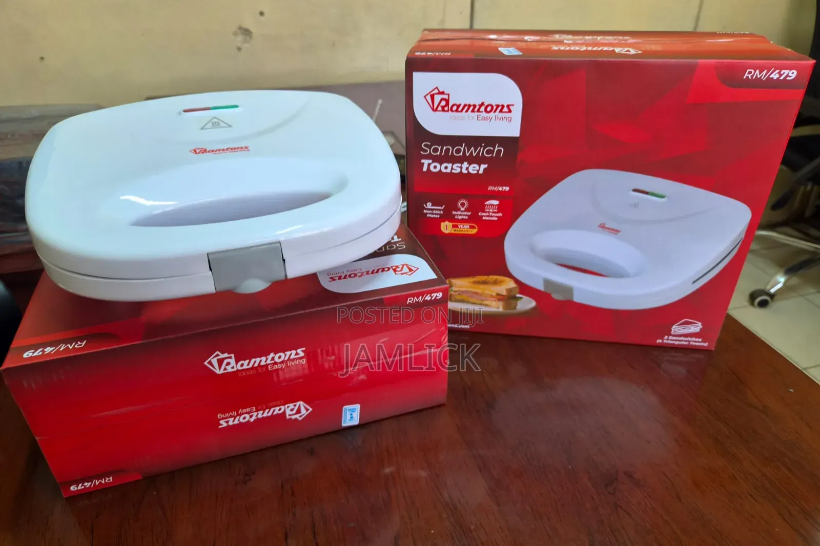 White Ramtons 2-Slice Sandwich Maker - Nw
