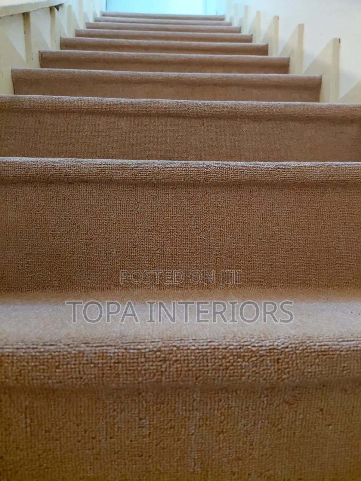 Beige Stairs Wall to Wall Flooring Carpets Installation