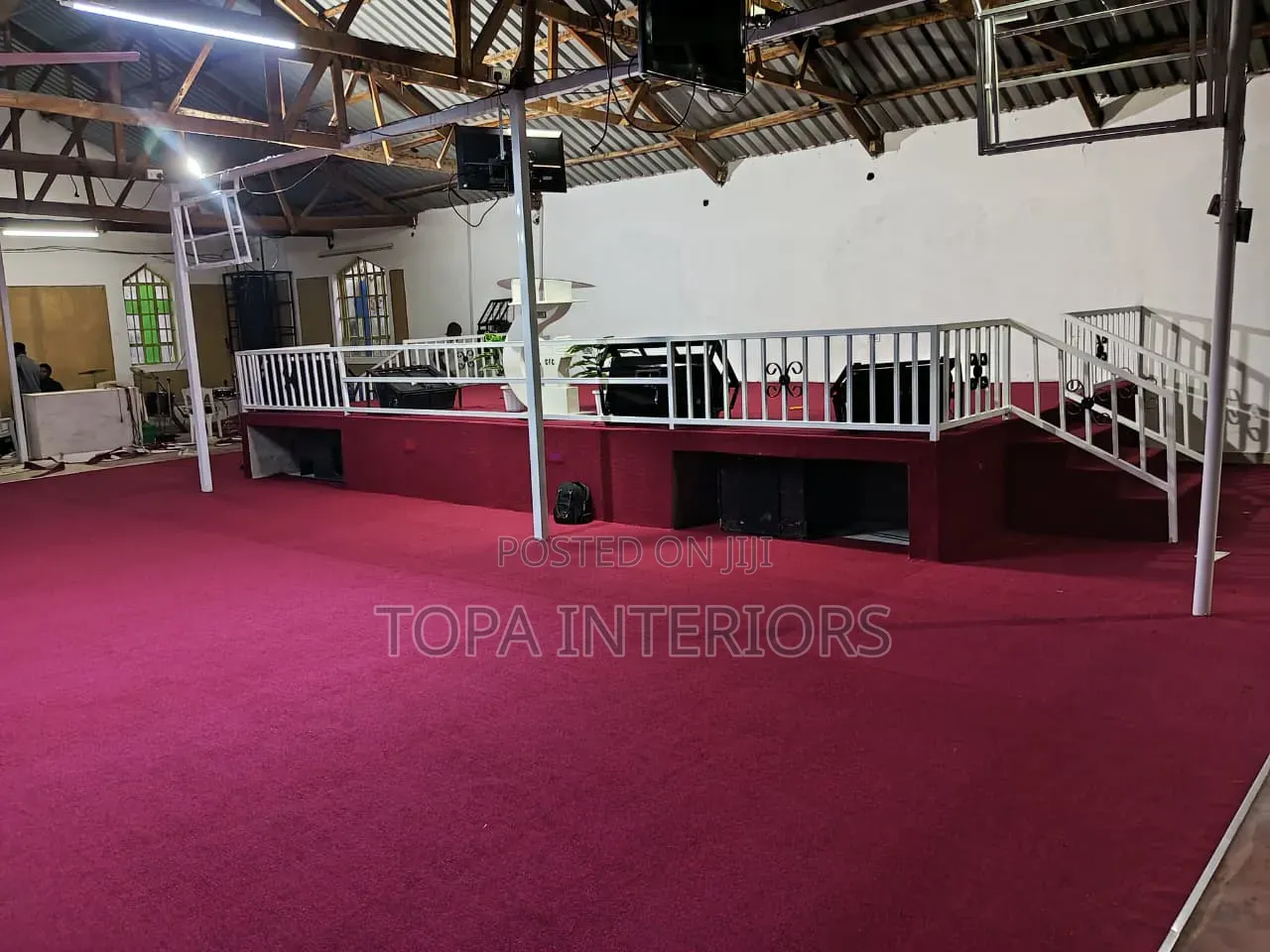 Prayer Area Church Altar Floor Carpets Installation