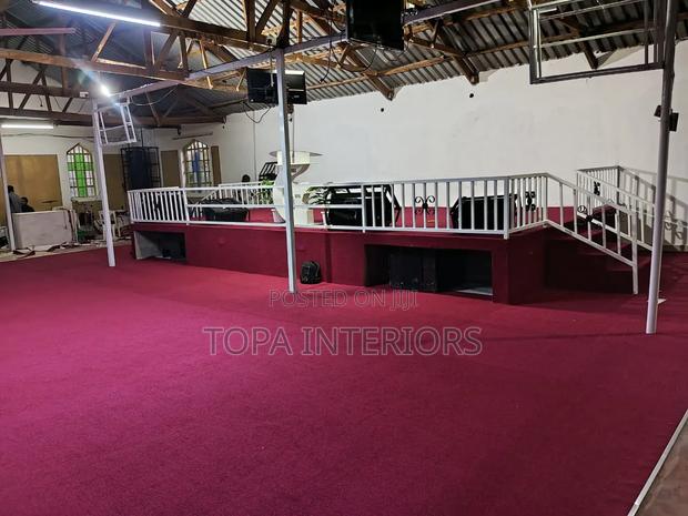 Prayer Area Church Altar Floor Carpets Installation - main view