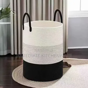 Cotton Rope Large Laundry Basket With Handles
