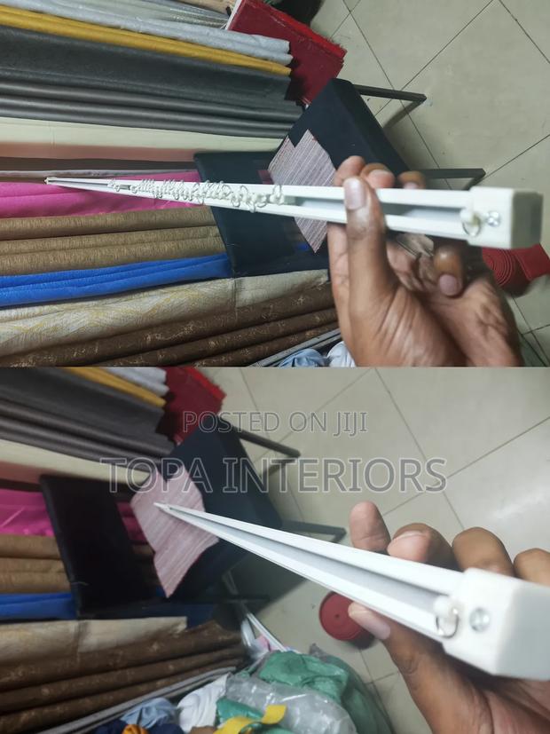 Modern White Aluminium Ceiling Curtain Track Rails With Accessories - thumbnail 2