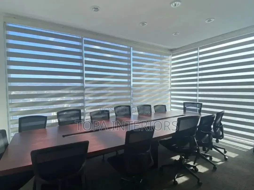 Premium Boardroom Roller Blinds Horizontal Zebra Office Curtains