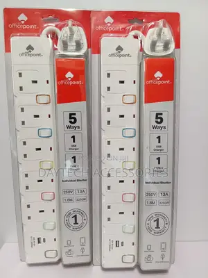 Office Point 5-Way Extension Socket With USB and Type-C Charger